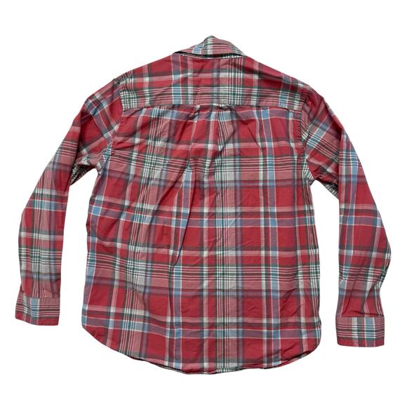 RALPH LAUREN Pink Blue White Plaid Poplin Long Sleeve Shirt Size 7 Boys Cotton - Picture 2 of 4